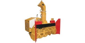 Industrial snow blower attachment RPM36R for wheel loader. Equipped with its own Diesel engine
